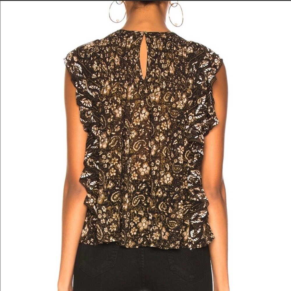 Ulla Johnson Black and Gold Floral Blouse - Picture 3 of 13